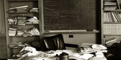 Fotografada em abril de 1955, a imagem mostra exatamente como Albert Einstein deixou seu escritório pela última vez.