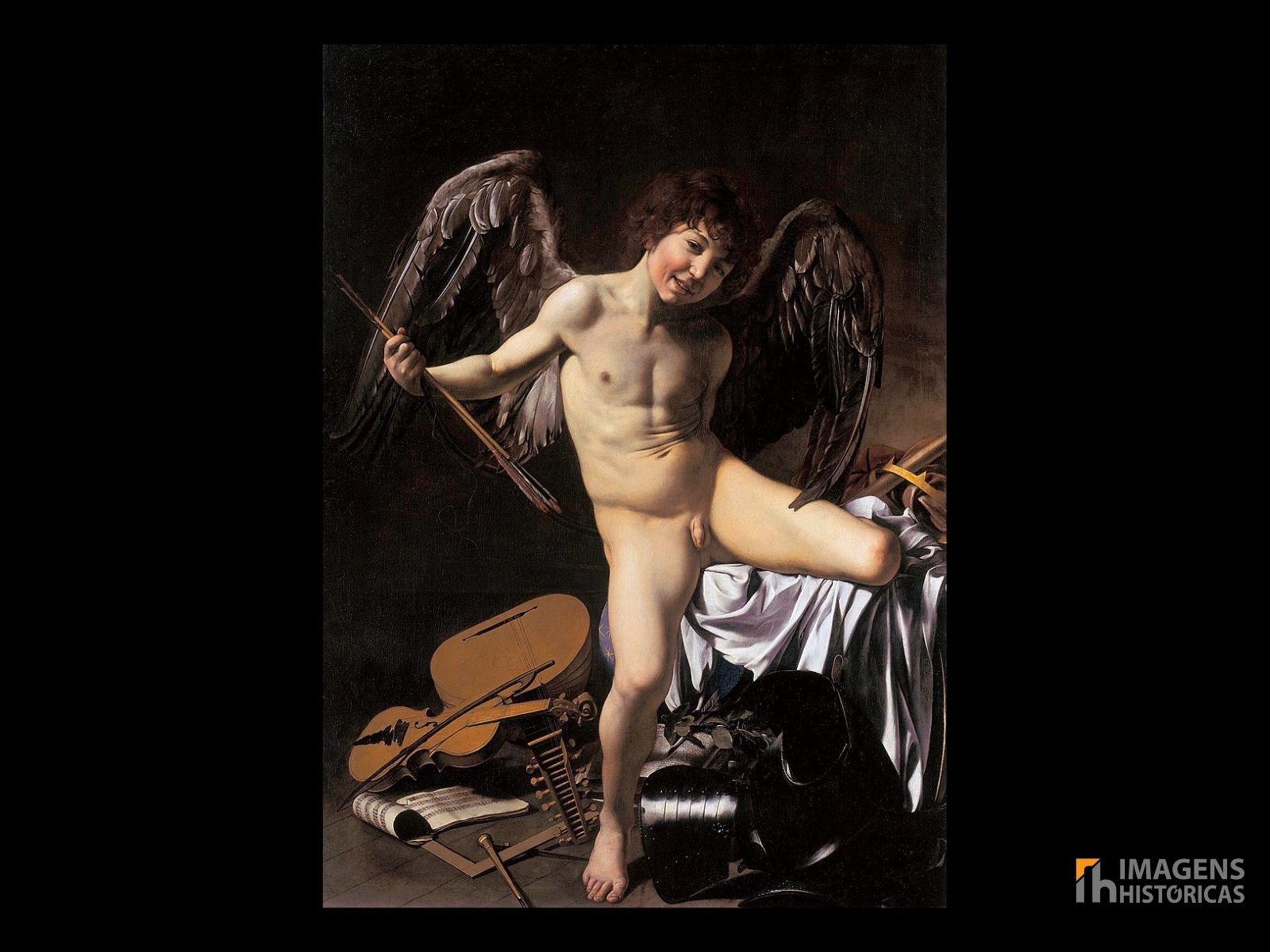 Amor Vincit Omnia, traduzida do latim para o português como “O Amor Vence Tudo”, é uma pintura realizada nos anos de 1601 e 1602. Trata-se de uma das obras mais conhecidas e intrigantes do pintor barroco italiano Michelangelo Merisi da Caravaggio. A obra captura a essência dramática e realista que caracteriza o estilo de Caravaggio, ao mesmo tempo em que explora temas de poder, sensualidade e triunfo do amor. Amor Vincit Omnia, traduzida do latim para o português como “O Amor Vence Tudo”, é uma pintura realizada nos anos de 1601 e 1602. Trata-se de uma das obras mais conhecidas e intrigantes do pintor barroco italiano Michelangelo Merisi da Caravaggio. A obra captura a essência dramática e realista que caracteriza o estilo de Caravaggio, ao mesmo tempo em que explora temas de poder, sensualidade e triunfo do amor.