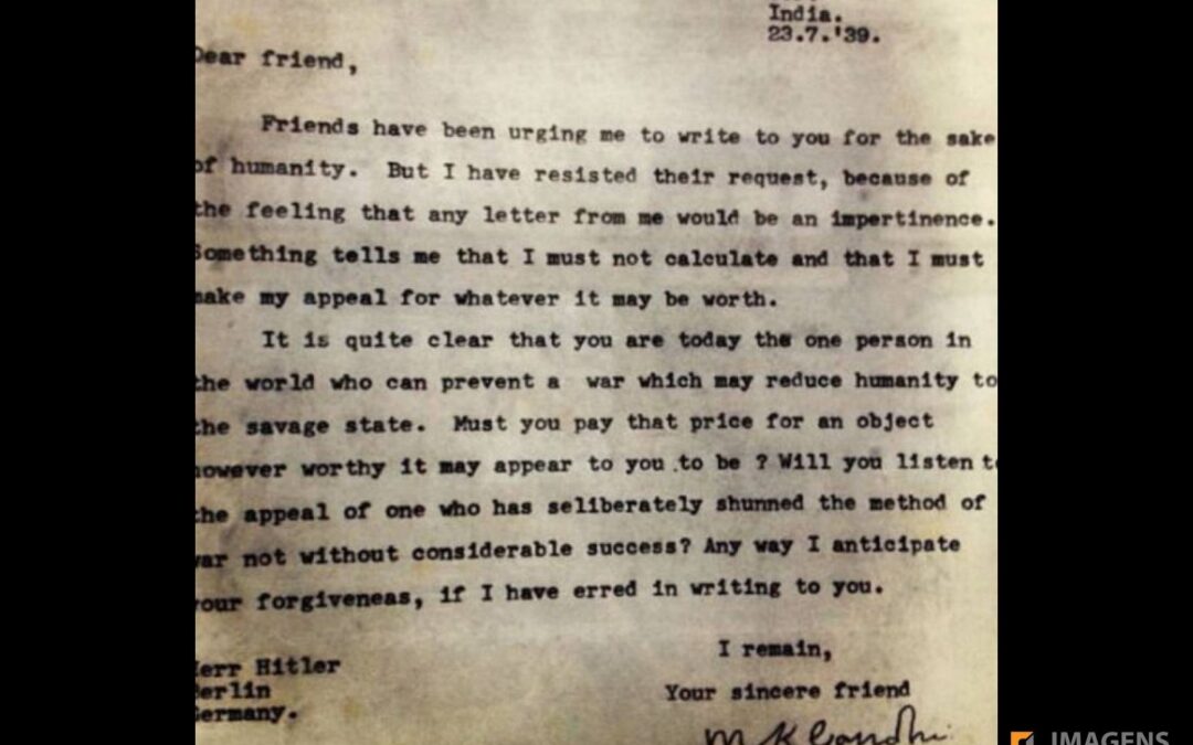 Carta Enviada por Ghandi à Adolf Hitler