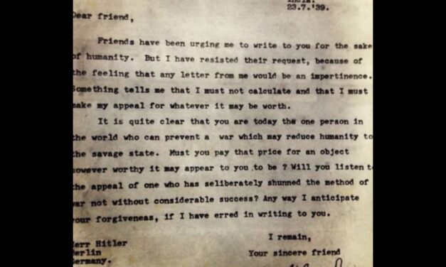 Carta Enviada por Ghandi à Adolf Hitler