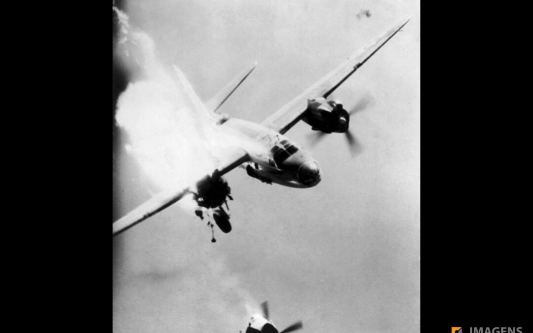 Avião Martin B-26 Marauder alvejado