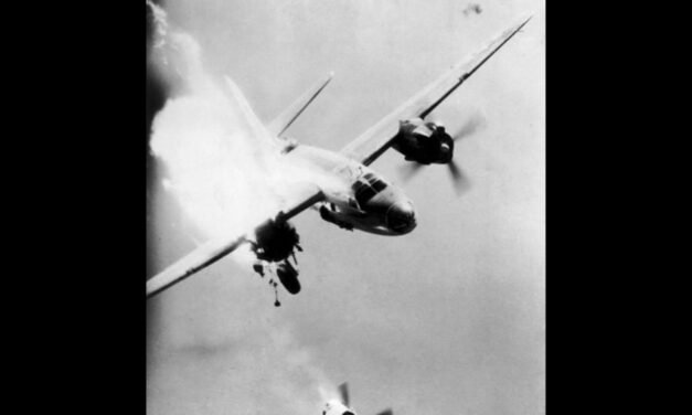 Avião Martin B-26 Marauder alvejado