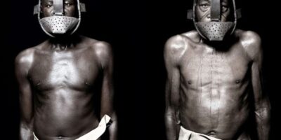 As máscaras de focinho, também conhecidas como focinheiras, foram dispositivos cruéis utilizados durante a escravidão para impedir que os escravos praticassem a geofagia (ato de comer terra) e também para outros fins punitivos.