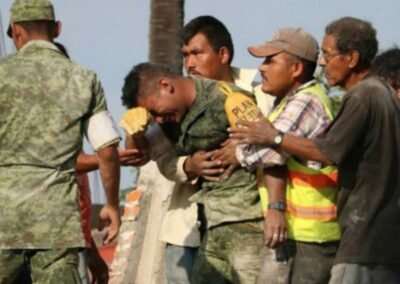 O soldado na imagem tentava resgatar uma jovem mulher e sua filha de apenas de um ano de escombros de um edifício colapsado na região de Morelos, causado pelo terremoto que atingiu o México dia 19 de setembro e atingiu a escala de 7,1 graus na escala Richter.